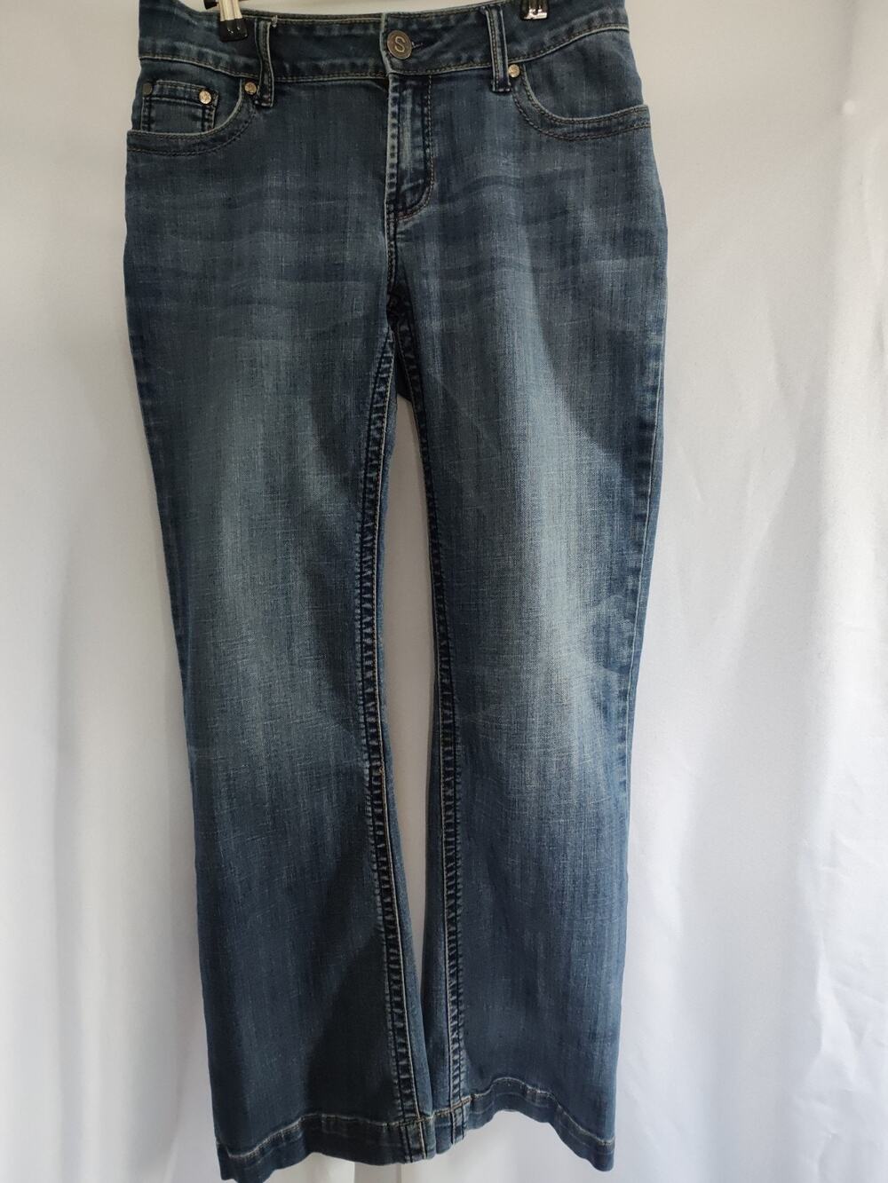 Stetson Jeans Women’s Blue Medium Wash Denim Bootcut Mid Rise 5-Pocket Size 10